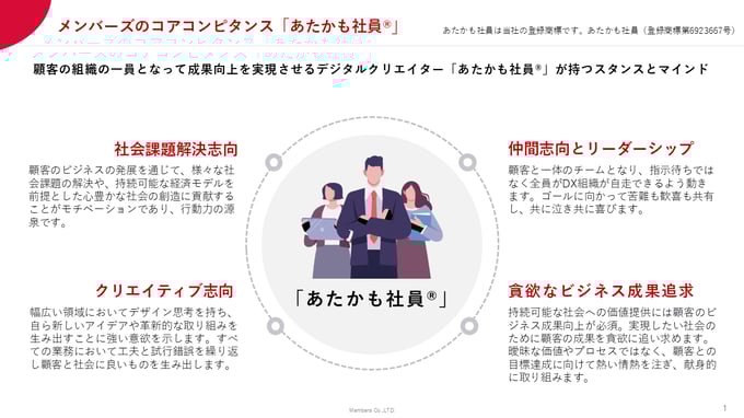 メンバーズのコアコンピタンス「あたかも社員」