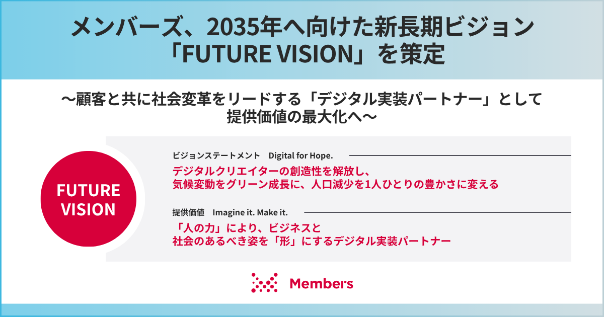 メンバーズ、2035年へ向けた新長期ビジョン「FUTURE VISION」を策定｜メンバーズについて｜メンバーズ